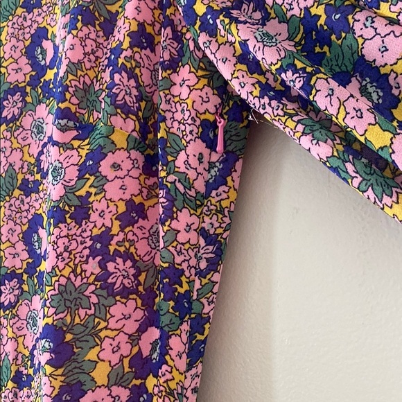 Boden The Plisse Mini Dress Tiered Skirt Chiffon Long Sleeve Ruffles Pink Sz 4 - Picture 8 of 16